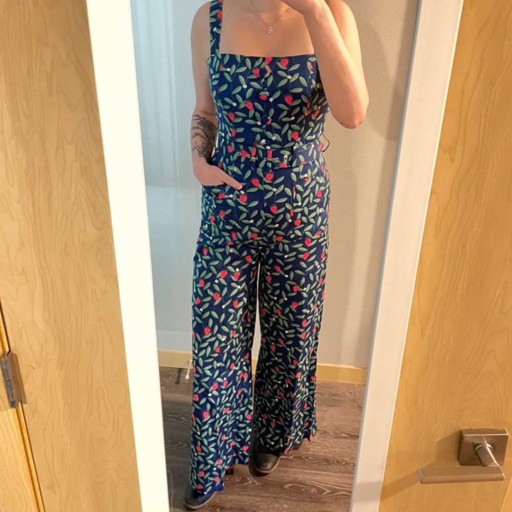 Collectif strawberry jumpsuit